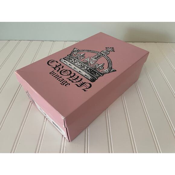 Crown Vintage Cognac Suede Willow Block Camel Heel Pump Shoes - Size Women's 8.5 - Picture 11 of 12